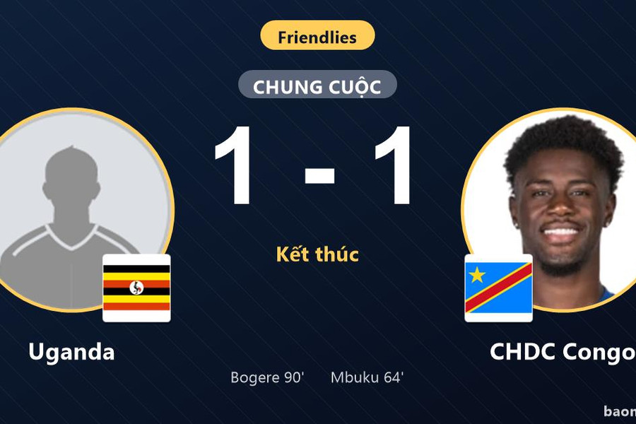 Bogere giải cứu Uganda với bàn gỡ hòa muộn trước CHDC Congo