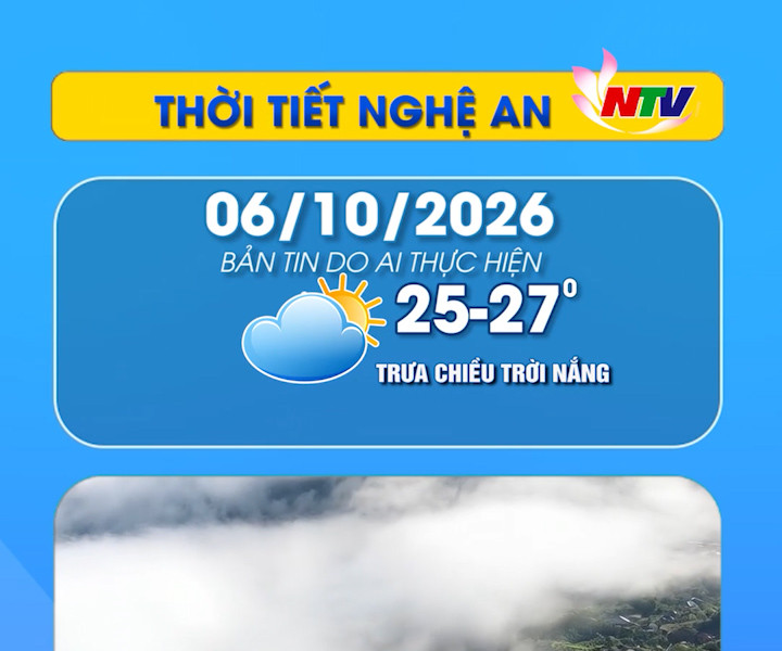 Thời tiết Nghệ An hôm nay 06/10/2026