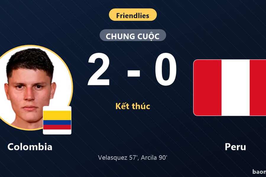 Vượt qua Peru 2-0 tại Miami, Colombia khẳng định sức mạnh ở trận giao hữu quốc tế