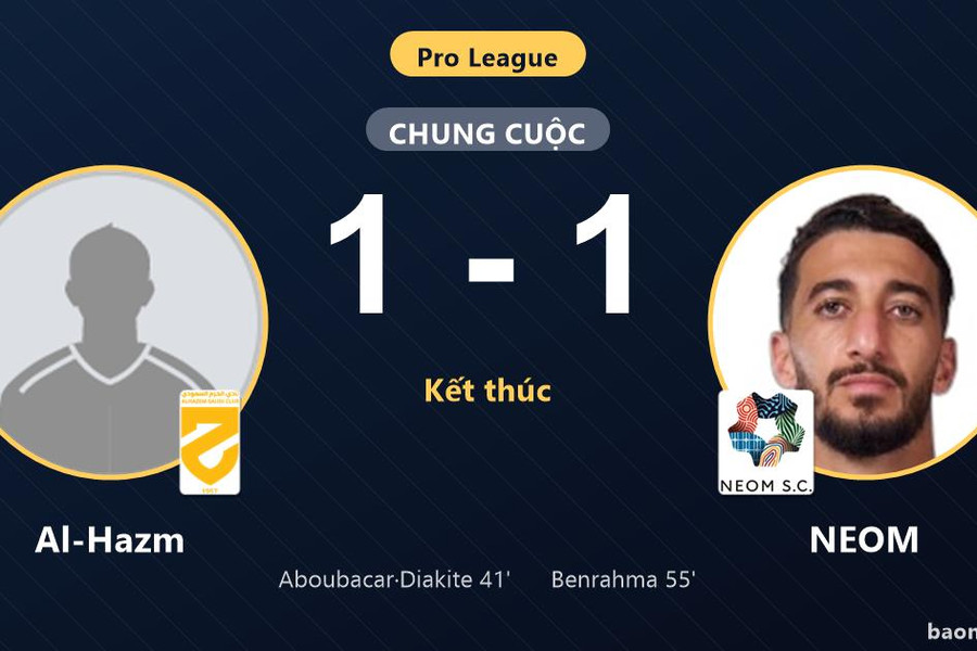 Chia điểm sau trận hòa 1-1, Al-Hazm và NEOM cùng lỡ đà cải thiện thứ hạng