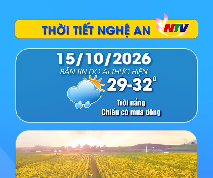 Thời tiết Nghệ An hôm nay - 15/10/2026