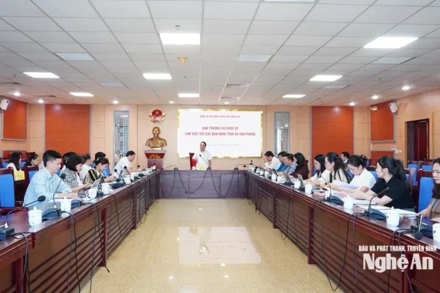 Ban Thường vụ Đảng ủy HĐND tỉnh làm việc về công tác chuẩn bị các nội dung trình kỳ họp HĐND tỉnh