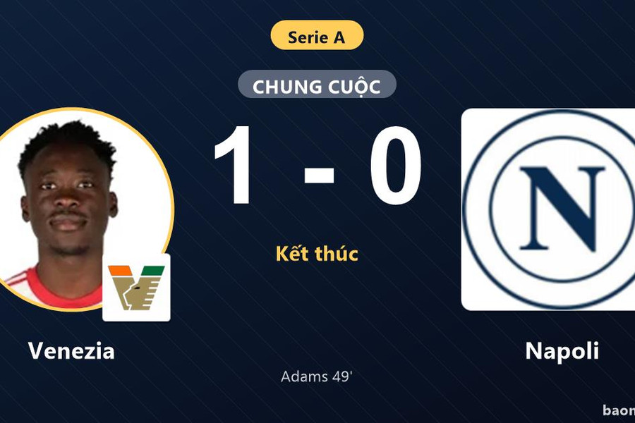 Quật ngã Napoli, Venezia nhen nhóm hy vọng dù vẫn đứng cuối bảng Serie A