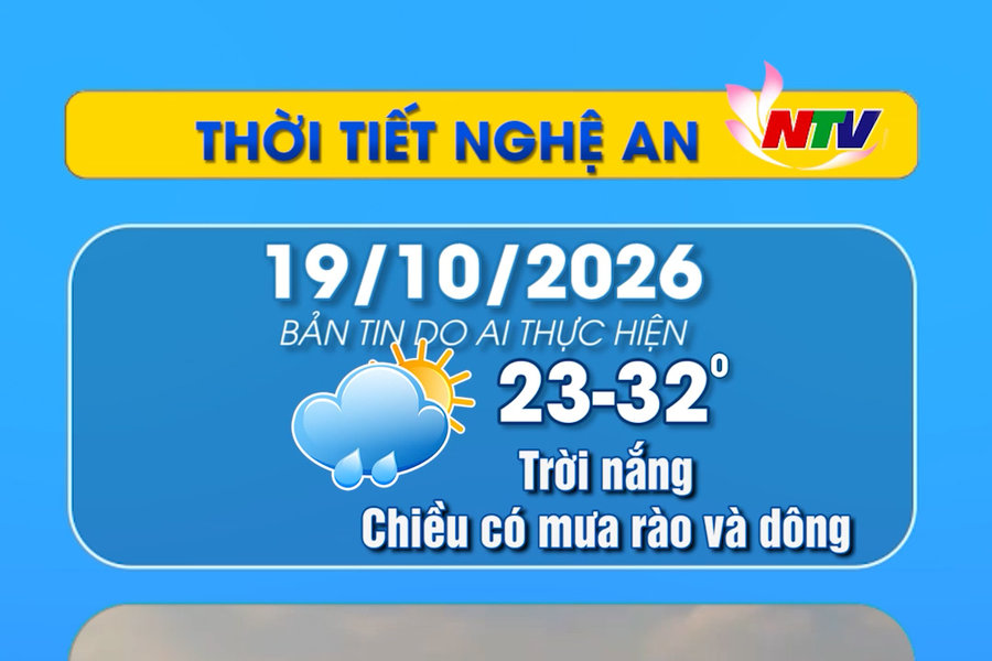 Thời tiết Nghệ An hôm nay - 19/10/2026