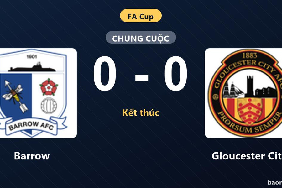 Barrow chia điểm với Gloucester City sau trận hòa không bàn thắng