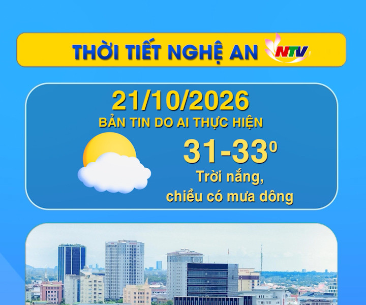 Thời tiết Nghệ An hôm nay 21/10/2026