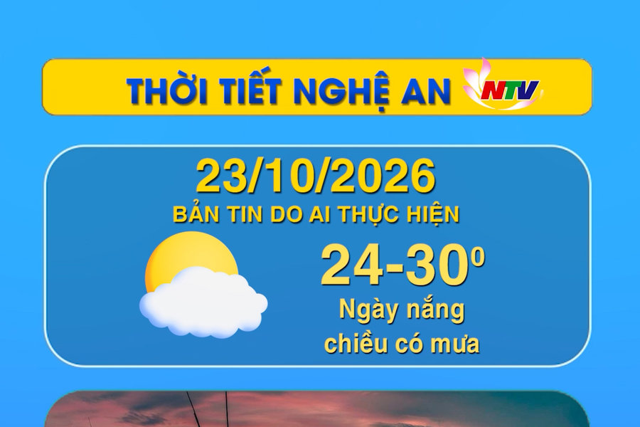 Thời tiết Nghệ An hôm nay - 23/10/2026