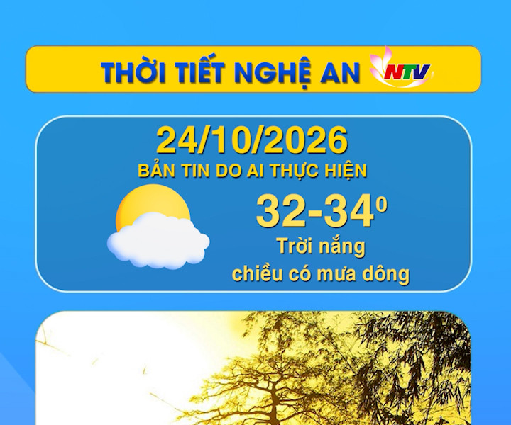Thời tiết Nghệ An hôm nay - 24/09/2026