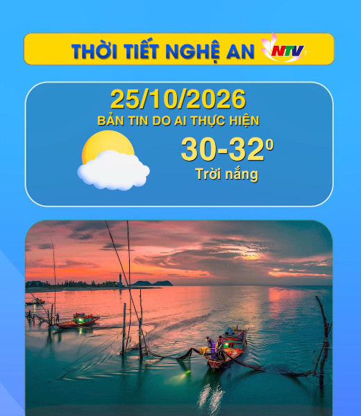 Thời tiết Nghệ An hôm nay 25/10/2026