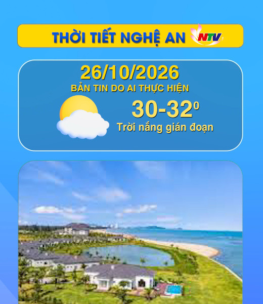 Thời tiết Nghệ An hôm nay 26/10/2026