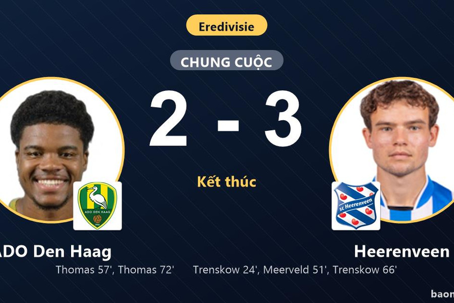 Hạ kịch tính ADO Den Haag, Heerenveen vươn lên giữa bảng và đẩy đối thủ lún sâu