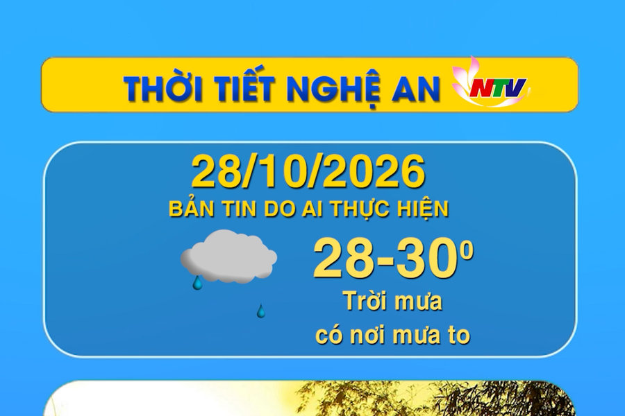 Thời tiết Nghệ An hôm nay - 28/10/2026