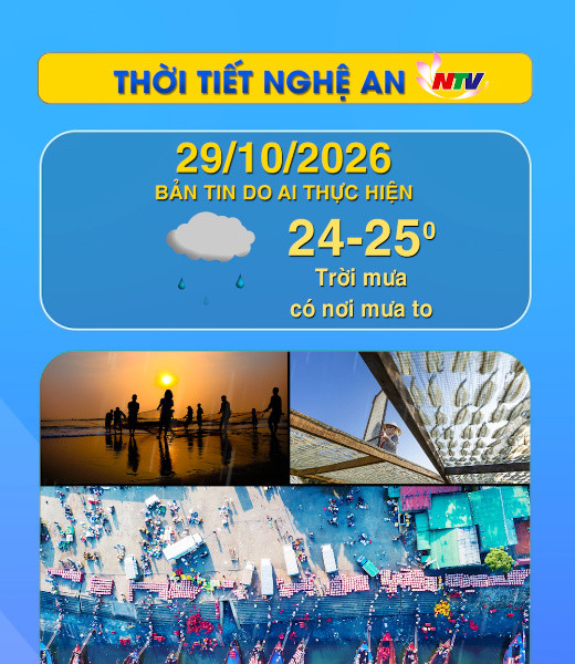 Thời tiết Nghệ An hôm nay 29/10/2026