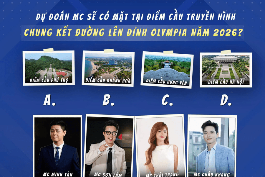 Công bố dàn MC 4 điểm cầu Chung kết Đường lên đỉnh Olympia 2026: Nhiều gương mặt mới toanh