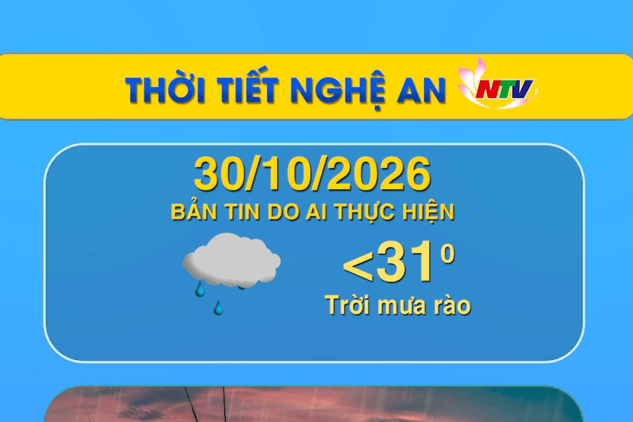 Thời tiết Nghệ An hôm nay - 30/10/2026