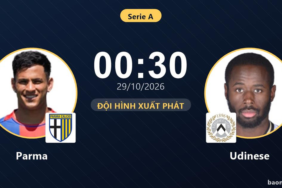 Trực tiếp Parma vs Udinese: Udinese lấn lướt trên sân khách, chưa có bàn thắng