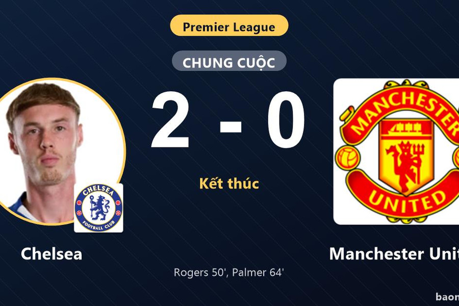Hạ Manchester United 2-0, Chelsea củng cố top 5 còn đối thủ lận đận ở hạng 16